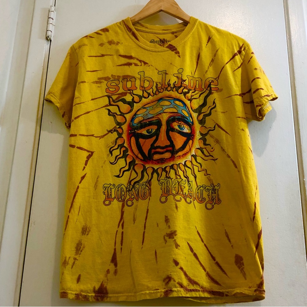 Sublime Short Sleeve Tie-Dye T-Shirt Flaming Sun Mushroom Long Beach Size Small. - Picture 4 of 12